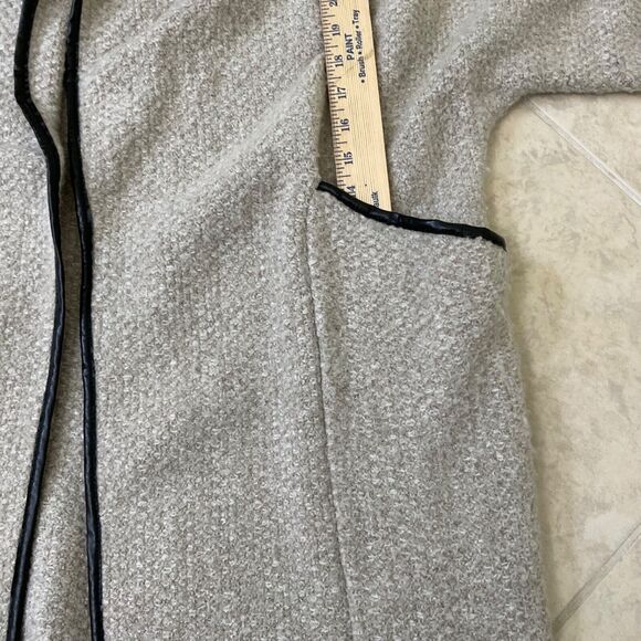 Zara Knit Cardigan Sweater Jacket women’s size M faux leather trim w pockets OF - Picture 8 of 10